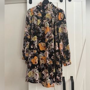 Target Who What Wear Floral Mock Neck Mini Dress